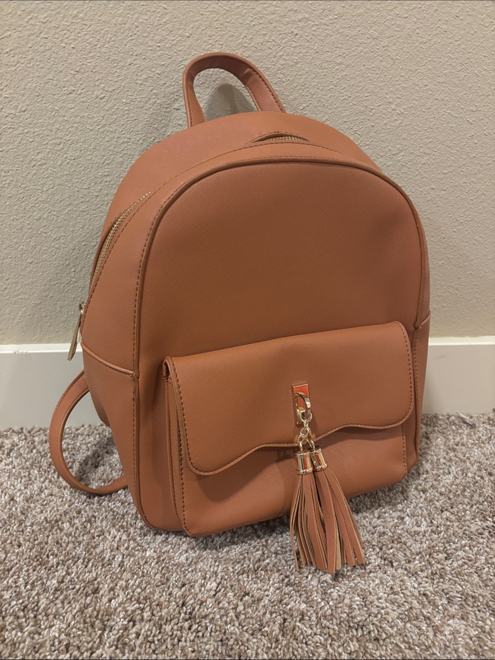Tan Tassel Accent Mini Backpack - Women
